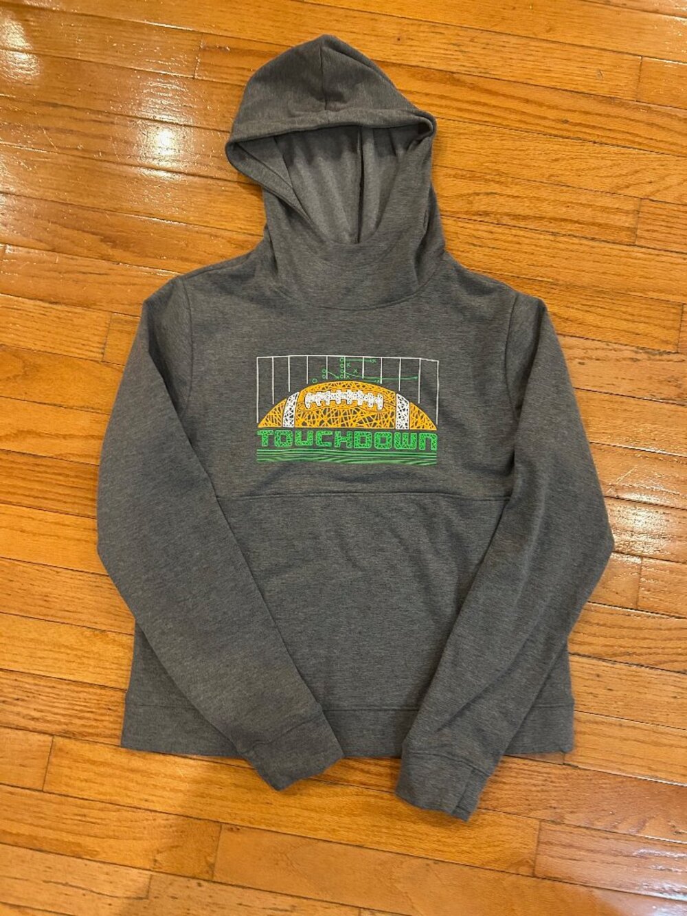 Dark Gray - Touchdown/Football - Boys Medium 10/12 Hoodie - NWT